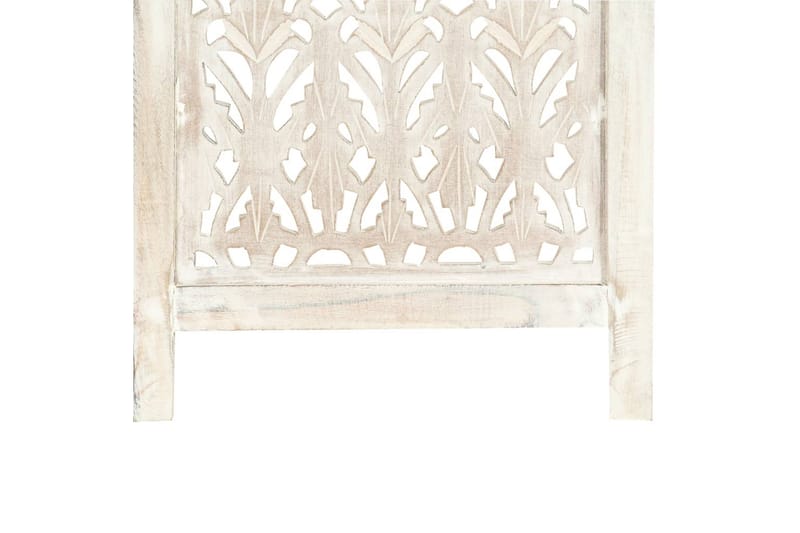 Romdeler håndskåret 5 paneler hvit 200x165 cm heltre mango - Innredning - Romdelere - Skjermvegg