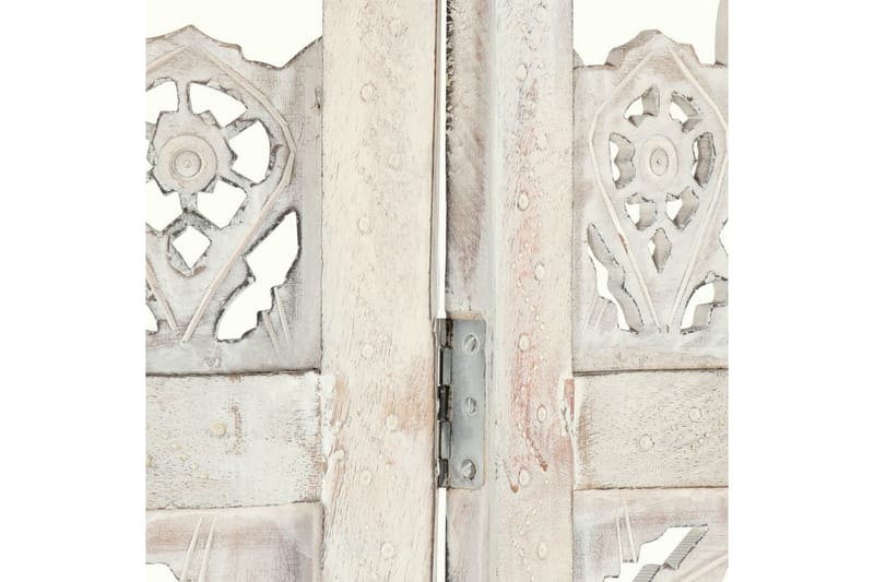 Romdeler håndskåret 5 paneler hvit 200x165 cm heltre mango - Innredning - Romdelere - Skjermvegg