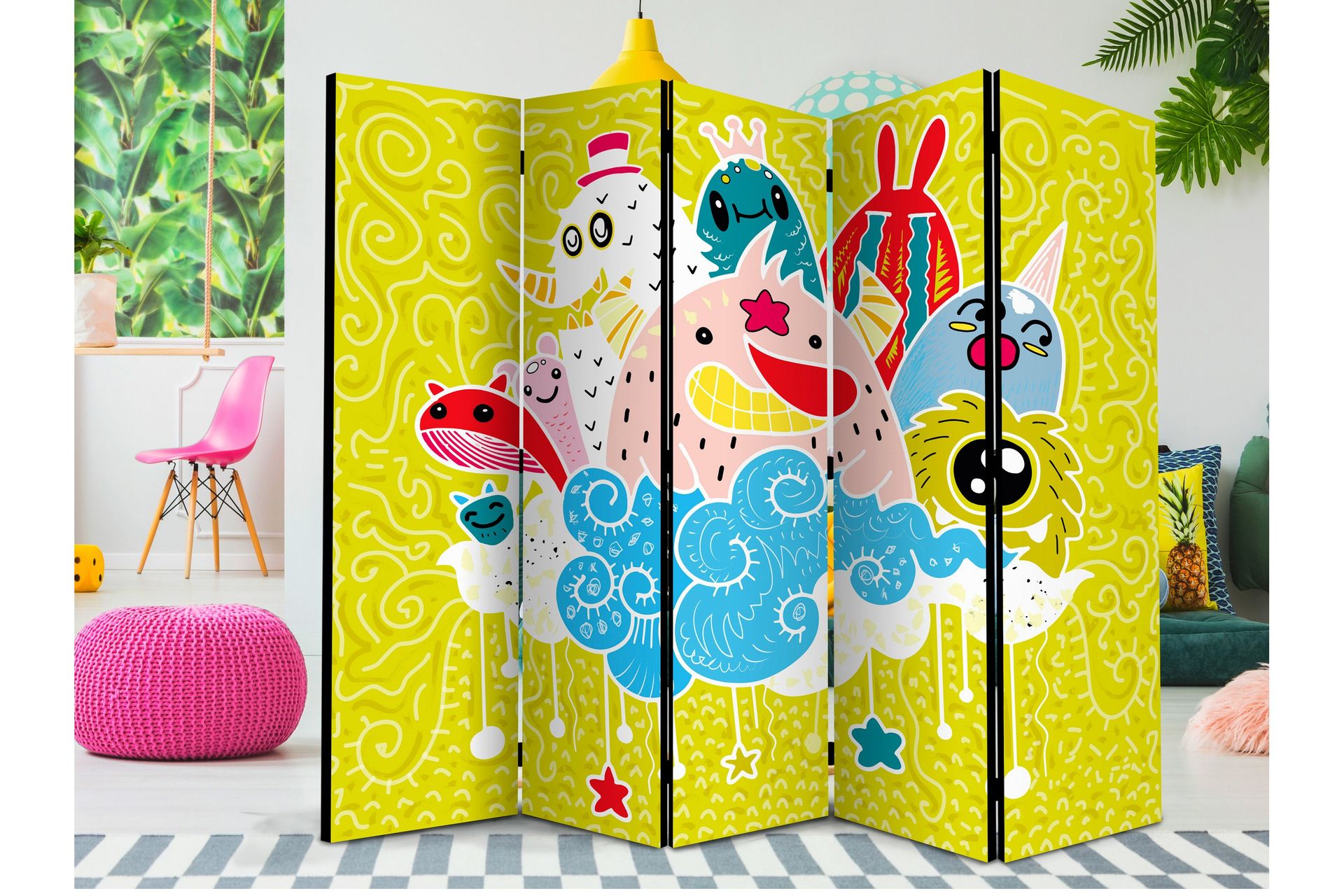 Romdeler Happy Creatures II 222x517 cm - Artgeist sp. z o. o. - Innredning - Romdelere - Bretteskjerm