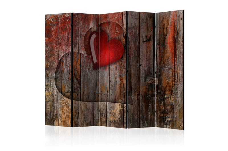 Romdeler - Heart on wooden background II 225x172 - Artgeist sp. z o. o. - Bretteskjerm - Romdelere