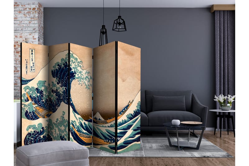 Romdeler - Hokusai The Great Wave off Kanagawa II 225x - Artgeist sp. z o. o. - Innredning - Romdelere - Bretteskjerm