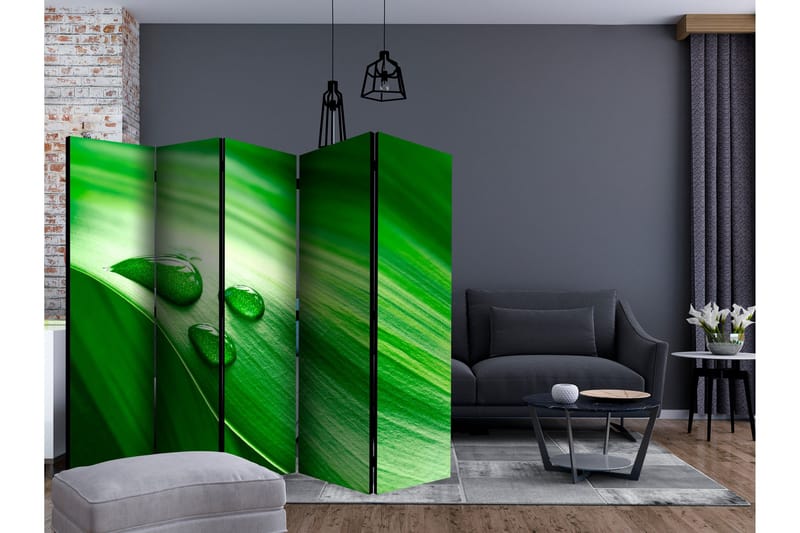 Romdeler - Leaf and three drops of water II 225x172 - Artgeist sp. z o. o. - Innredning - Romdelere - Bretteskjerm