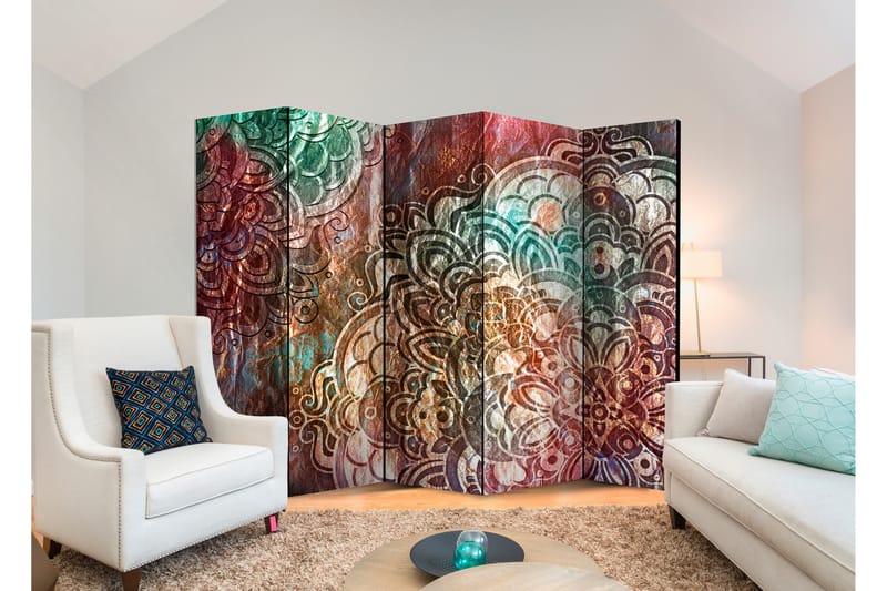Romdeler Mandala: Copper Garden II 222x517 cm - Artgeist sp. z o. o. - Innredning - Romdelere - Bretteskjerm