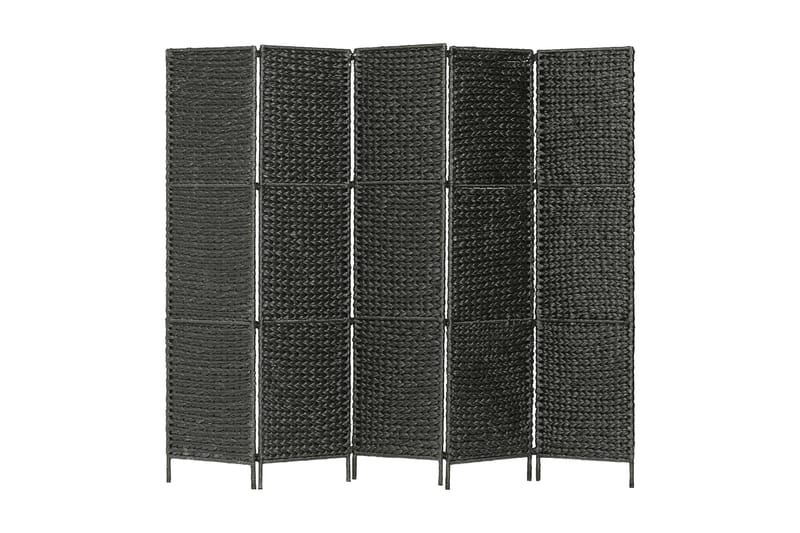 Romdeler med 5 paneler 193x160 cm vannhyacinth svart - Skjermvegg - Romdelere