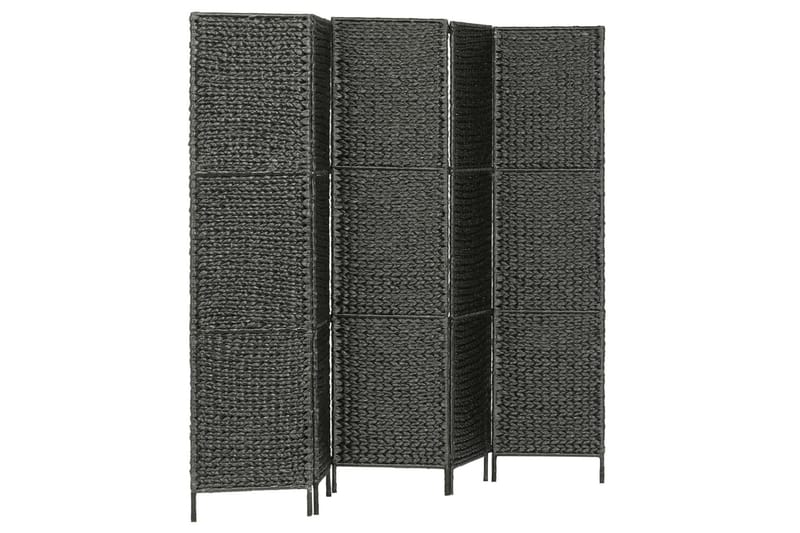 Romdeler med 5 paneler 193x160 cm vannhyacinth svart - Innredning - Romdelere - Skjermvegg