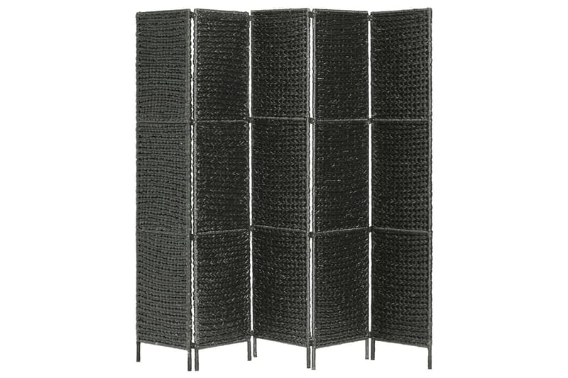 Romdeler med 5 paneler 193x160 cm vannhyacinth svart - Innredning - Romdelere - Skjermvegg