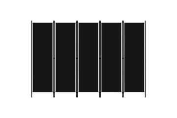 Romdeler med 5 paneler svart 250x180 cm - Innredning - Romdelere - Skjermvegg