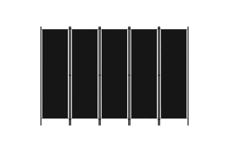 Romdeler med 5 paneler svart 250x180 cm - Innredning - Romdelere - Skjermvegg