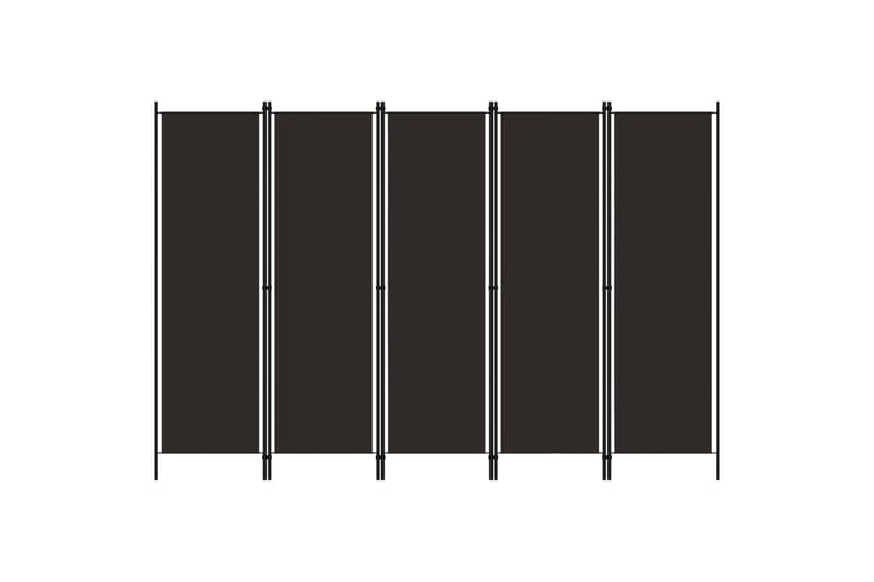 Romdeler med 5 paneler brun 250x180 cm - Innredning - Romdelere - Skjermvegg