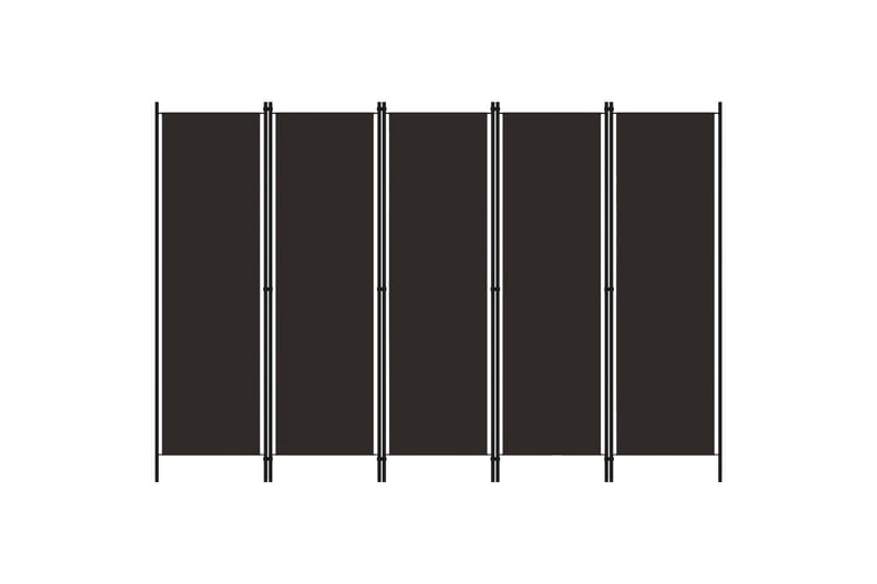 Romdeler med 5 paneler brun 250x180 cm - Skjermvegg - Romdelere
