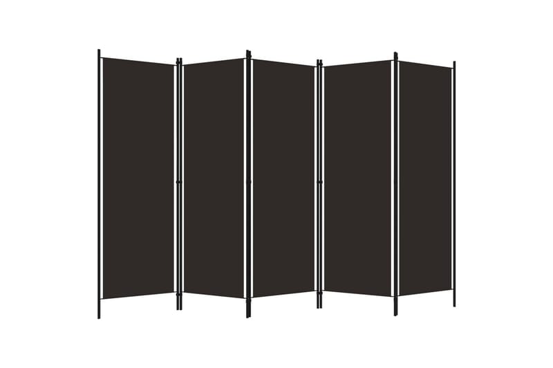 Romdeler med 5 paneler brun 250x180 cm - Innredning - Romdelere - Skjermvegg