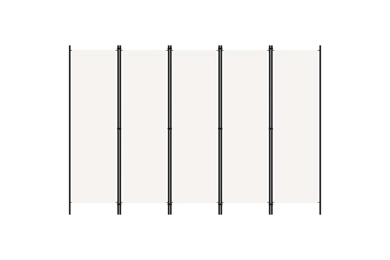 Romdeler med 5 paneler hvit 250x180 cm - Innredning - Romdelere - Skjermvegg