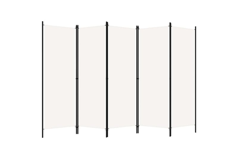 Romdeler med 5 paneler hvit 250x180 cm - Innredning - Romdelere - Skjermvegg
