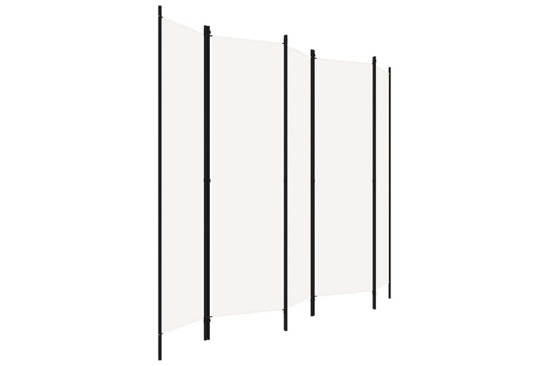Romdeler med 5 paneler hvit 250x180 cm - Innredning - Romdelere - Skjermvegg