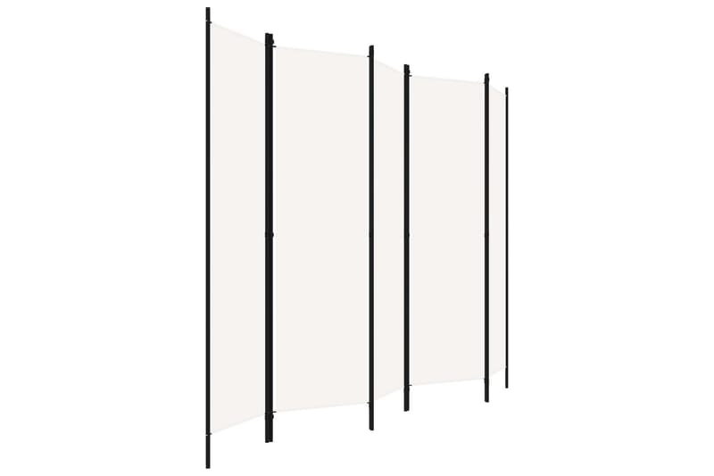 Romdeler med 5 paneler hvit 250x180 cm - Skjermvegg - Romdelere