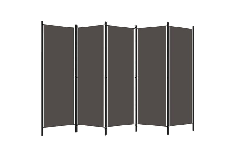 Romdeler med 5 paneler antrasitt 250x180 cm - Skjermvegg - Romdelere