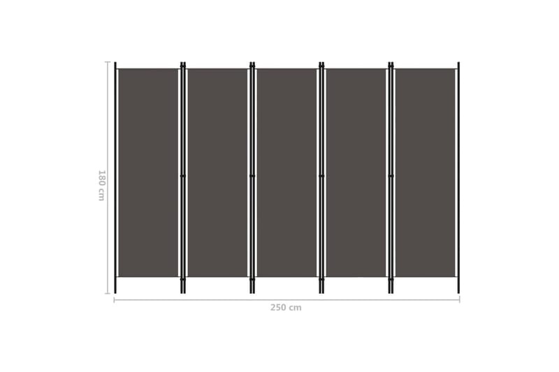 Romdeler med 5 paneler antrasitt 250x180 cm - Innredning - Romdelere - Skjermvegg