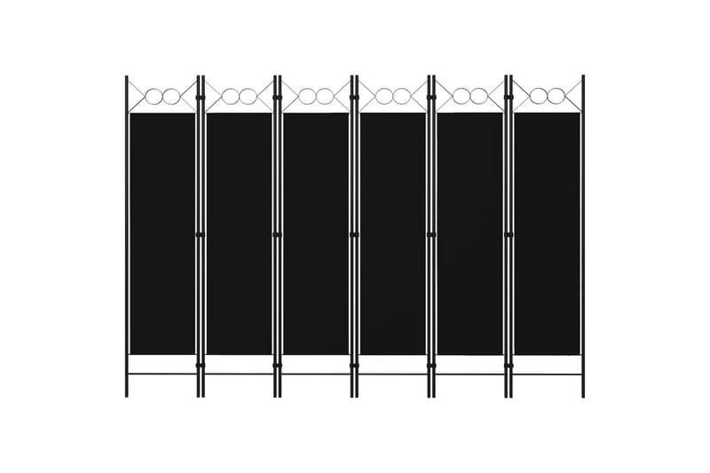 Romdeler med 6 paneler svart 240x180 cm - Innredning - Romdelere - Skjermvegg