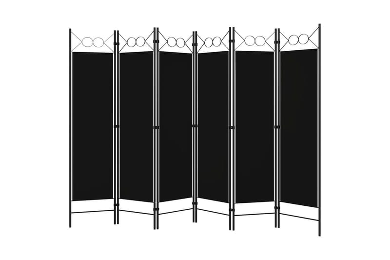 Romdeler med 6 paneler svart 240x180 cm - Innredning - Romdelere - Skjermvegg