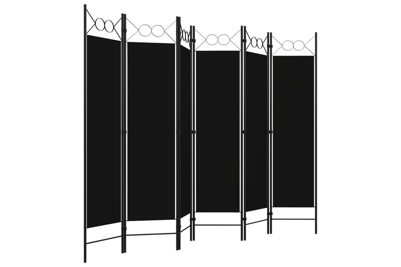 Romdeler med 6 paneler svart 240x180 cm - Innredning - Romdelere - Skjermvegg