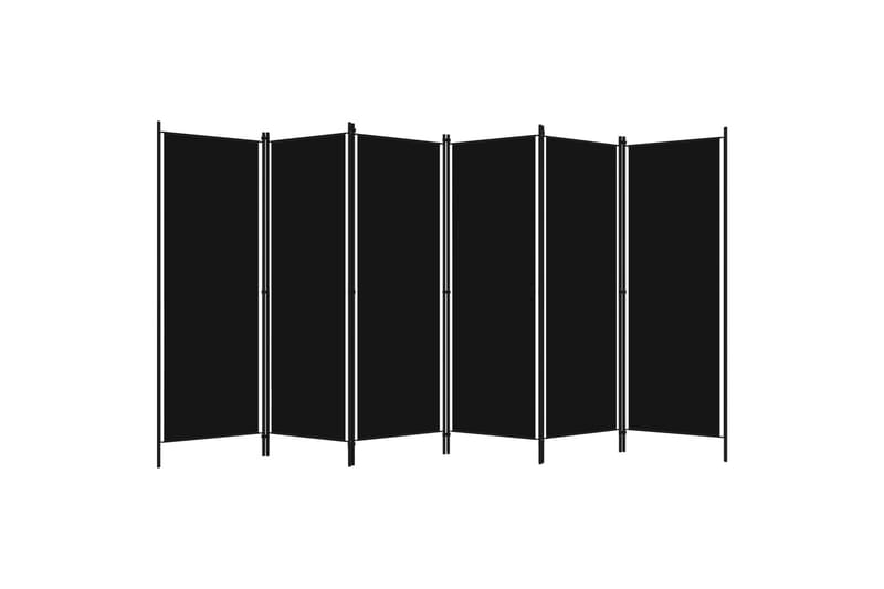 Romdeler med 6 paneler svart 300x180 cm - Innredning - Romdelere - Bretteskjerm
