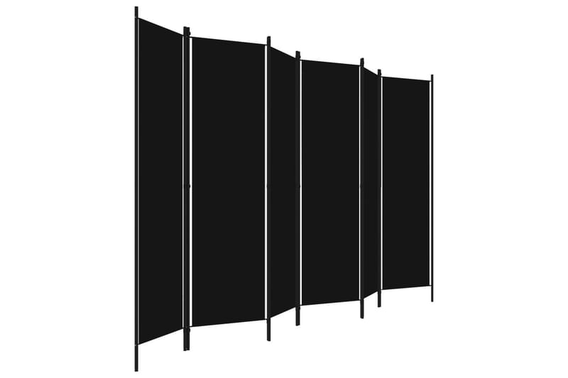 Romdeler med 6 paneler svart 300x180 cm - Innredning - Romdelere - Bretteskjerm