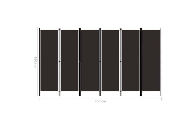 Romdeler med 6 paneler brun 300x180 cm - Innredning - Romdelere - Skjermvegg