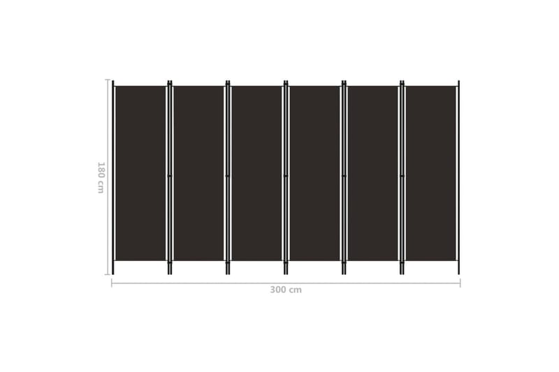 Romdeler med 6 paneler brun 300x180 cm - Romdelere - Skjermvegg