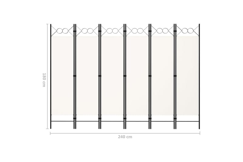 Romdeler med 6 paneler hvit 240x180 cm - Innredning - Romdelere - Skjermvegg