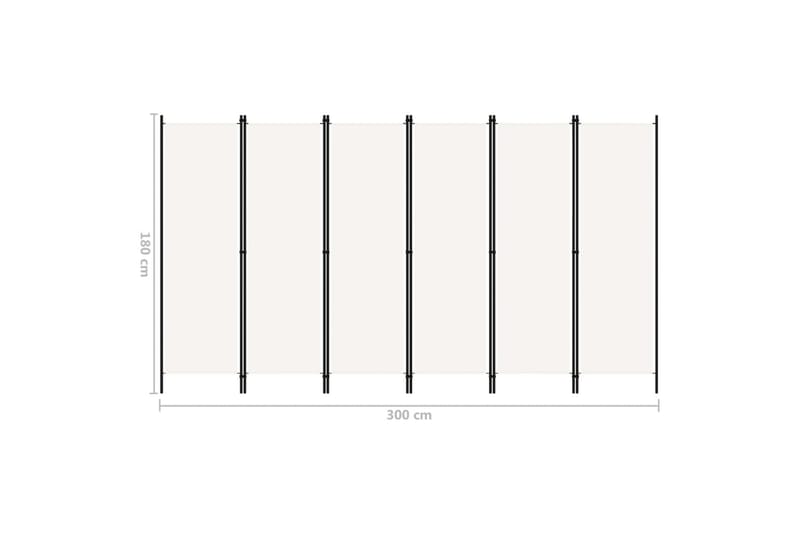 Romdeler med 6 paneler hvit 300x180 cm - Innredning - Romdelere - Bretteskjerm