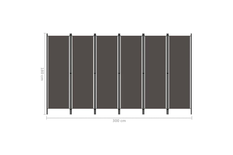 Romdeler med 6 paneler antrasitt 300x180 cm - Skjermvegg - Romdelere