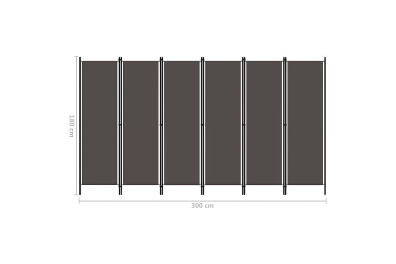 Romdeler med 6 paneler antrasitt 300x180 cm - Innredning - Romdelere - Skjermvegg