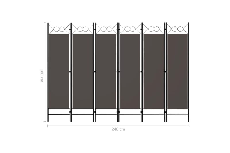 Romdeler med 6 paneler antrasitt 240x180 cm - Innredning - Romdelere - Skjermvegg