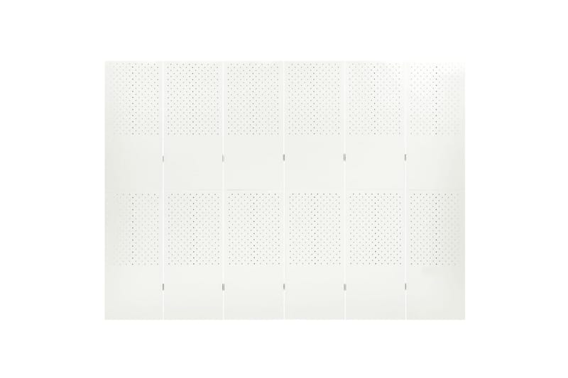 Romdeler med 6 paneler hvit 240x180 cm stål - Hvit - Bretteskjerm - Romdelere