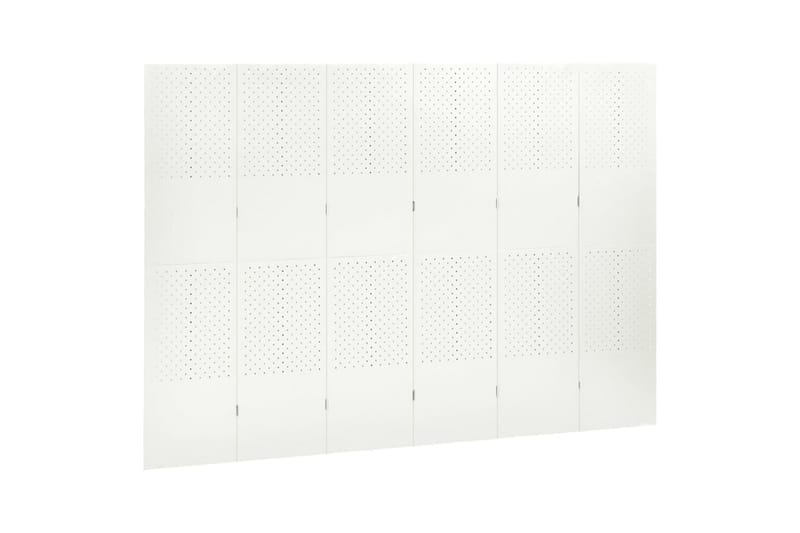 Romdeler med 6 paneler hvit 240x180 cm stål - Hvit - Bretteskjerm - Romdelere