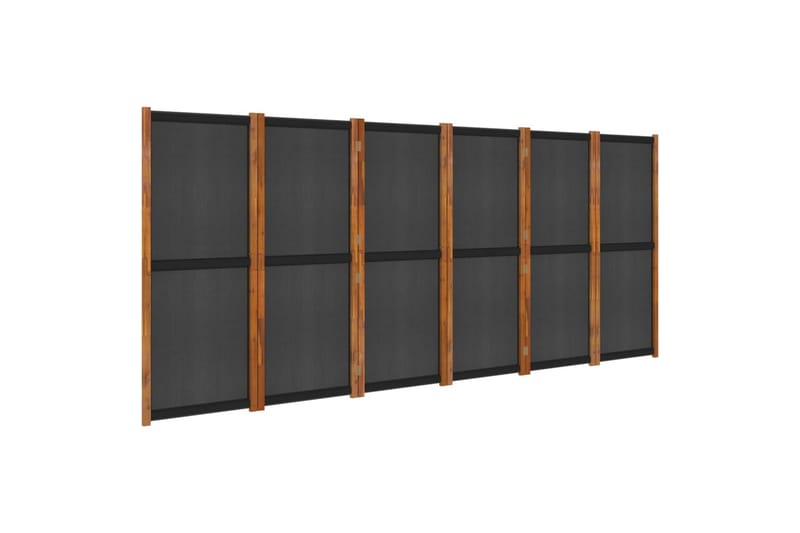 Romdeler med 6 paneler svart 420x180 cm - Svart - Innredning - Romdelere - Skjermvegg
