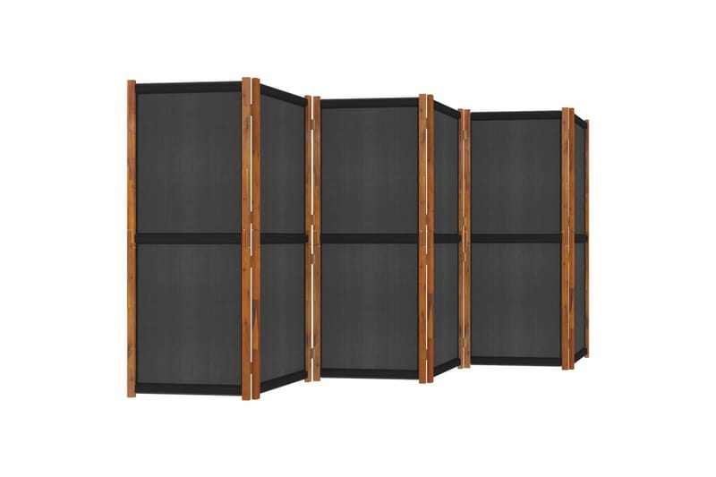 Romdeler med 6 paneler svart 420x180 cm - Svart - Innredning - Romdelere - Skjermvegg