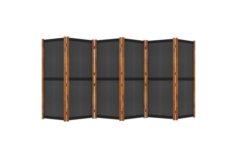 Romdeler med 6 paneler svart 420x180 cm - Svart - Innredning - Romdelere - Skjermvegg