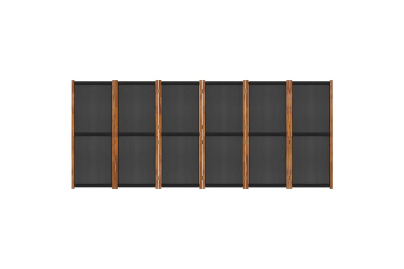Romdeler med 6 paneler svart 420x180 cm - Svart - Innredning - Romdelere - Skjermvegg