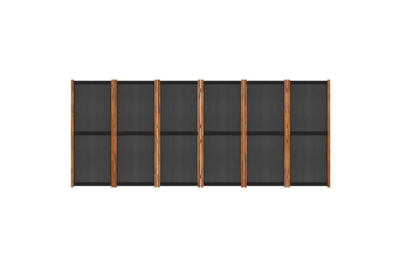 Romdeler med 6 paneler svart 420x180 cm - Svart - Skjermvegg - Romdelere