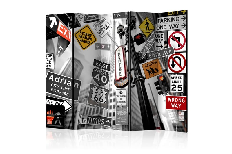 Romdeler New York Signs II - Artgeist sp. z o. o. - Innredning - Romdelere - Bretteskjerm