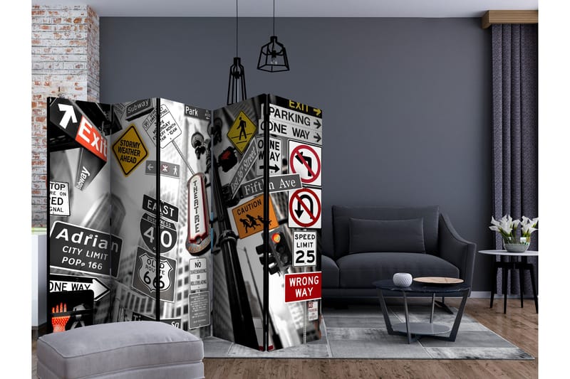 Romdeler New York Signs II - Artgeist sp. z o. o. - Innredning - Romdelere - Bretteskjerm