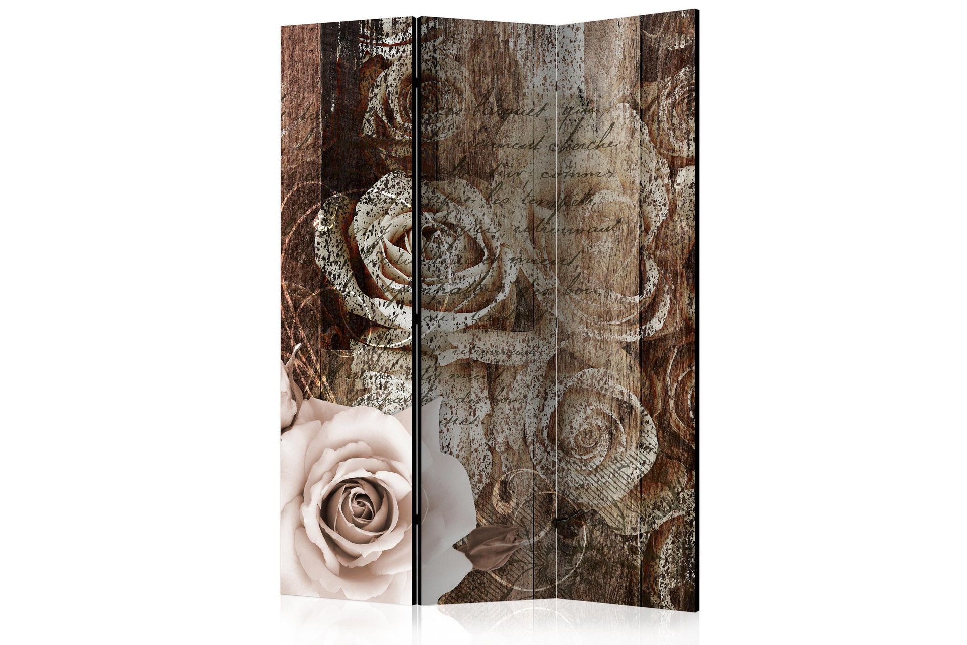 Romdeler - Old Wood & Roses 135x172 - Artgeist sp. z o. o.