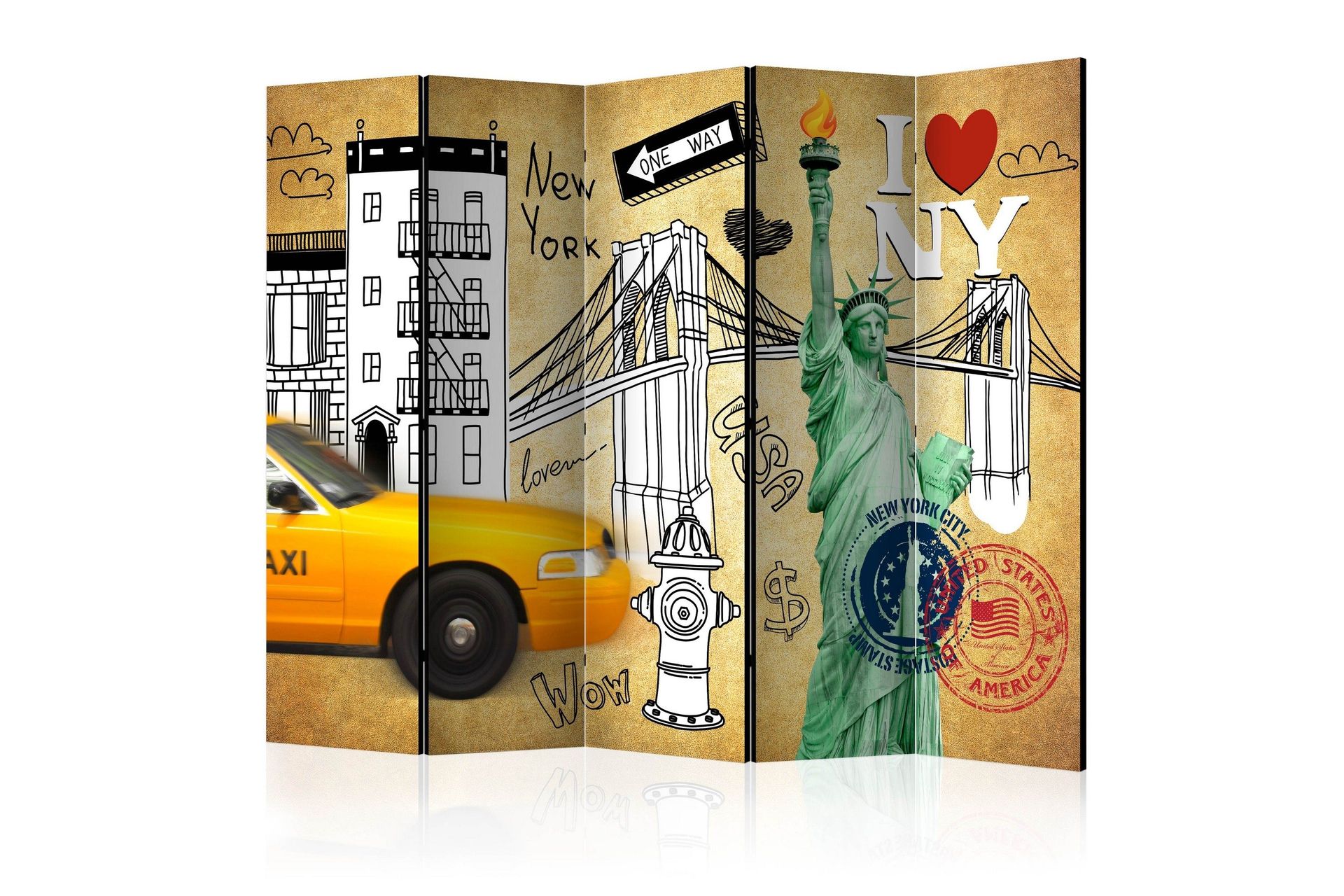 Romdeler - One way New York II 225x172 - Artgeist sp. z o. o.