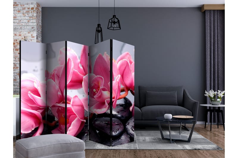 Romdeler - Orchid flowers with zen stones II 225x172 - Artgeist sp. z o. o. - Innredning - Romdelere - Bretteskjerm