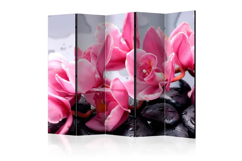 Romdeler - Orchid flowers with zen stones II 225x172, Artgeist sp. z o. o.