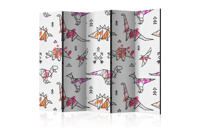 Romdeler Origami Dinosaurs II 222x517 cm - Artgeist sp. z o. o. - Innredning - Romdelere - Bretteskjerm