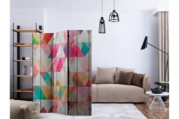 Romdeler - Rainbow Triangles 135x172 - Artgeist sp. z o. o. - Innredning - Romdelere - Bretteskjerm