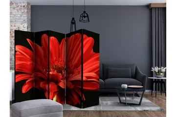 Romdeler - Red gerbera flower II 225x172 - Artgeist sp. z o. o. - Innredning - Romdelere - Bretteskjerm