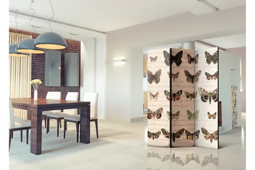 Romdeler Retro Style Butterflies 135x172 - Artgeist sp. z o. o. - Innredning - Romdelere - Bretteskjerm